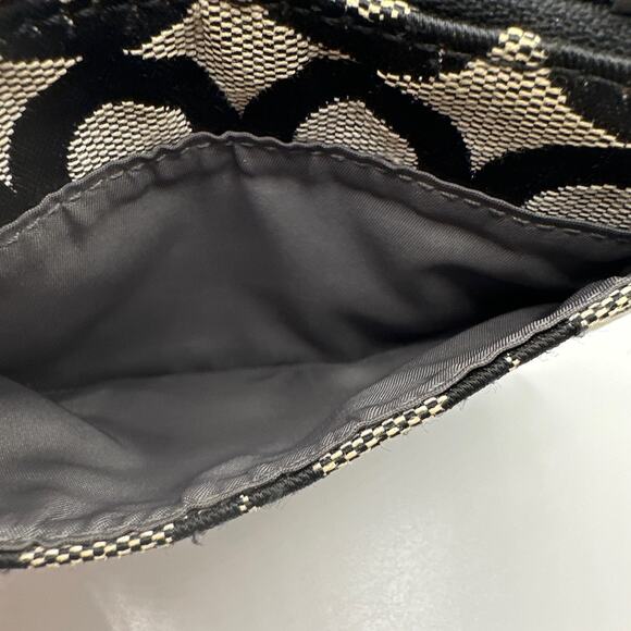 COACH Black and Gray Signature Canvas Coin Purse w/ Keychain - Picture 7 of 8